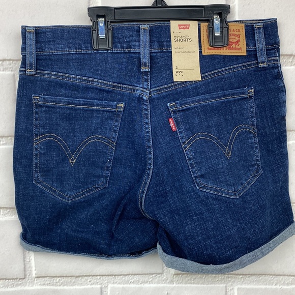 Levi’s mid length shorts mid rise slim through hip size 2 W26 NWT - Picture 6 of 10